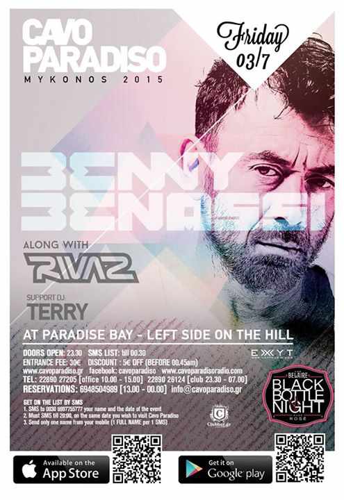 Cavo Paradiso & Benny Benassi & Rivaz w/ support from Terry Cavo Paradiso & Benny Benassi & Rivaz w/ support from Terry